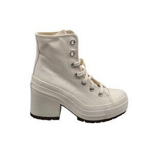 Converse Cream High-Top Platform Sneakers